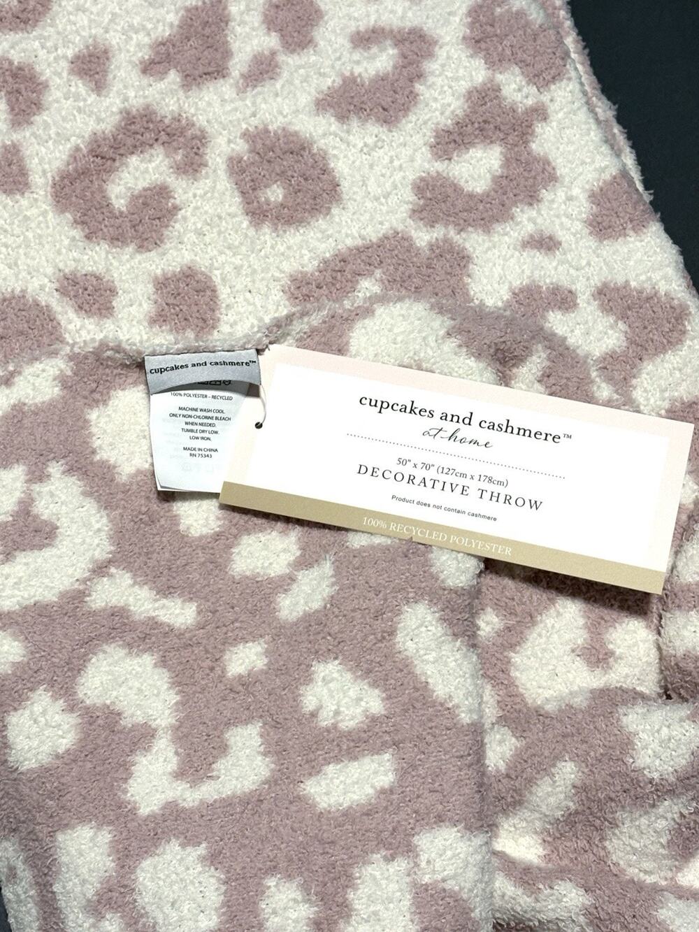 Cupcakes and Cashmere Lilac Leopard Animal Print Throw Blanket Purple Lavender